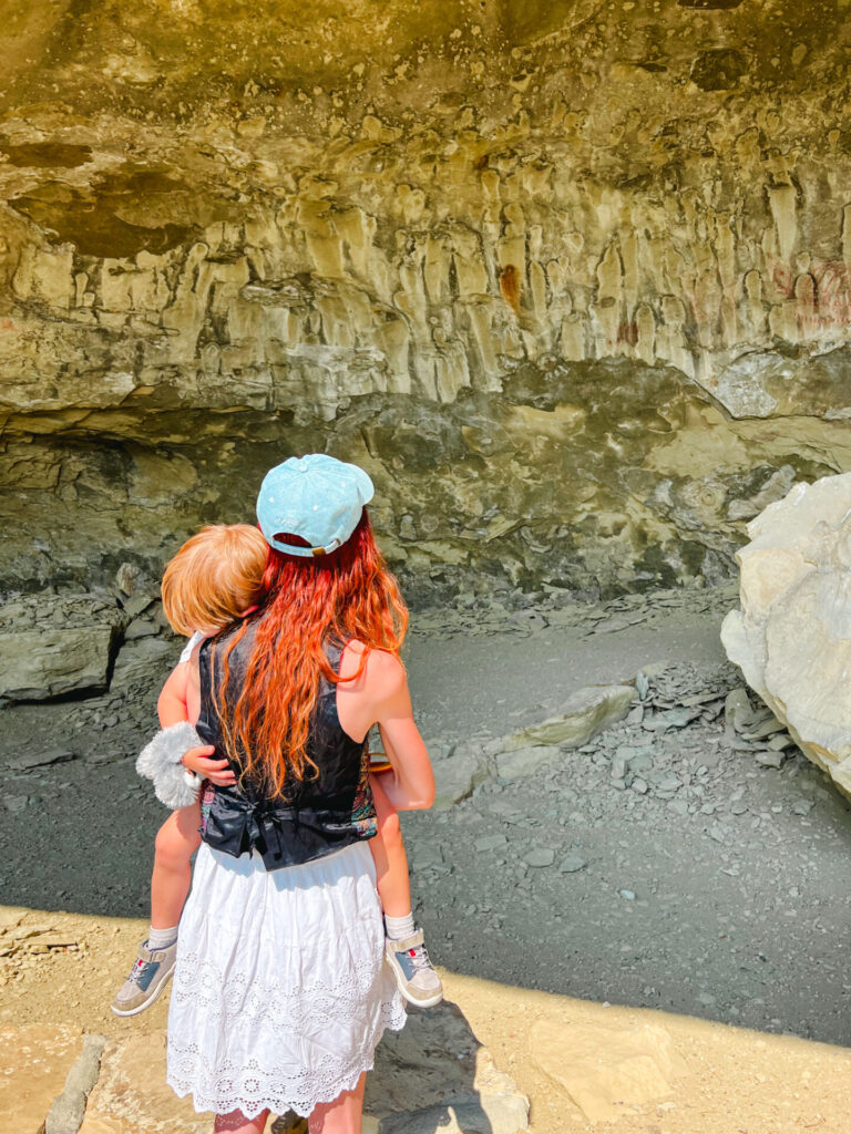 Mom and Kid in Billings at Pictograph State Park