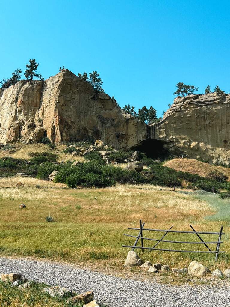 Pictograph state park, big tan rock formations