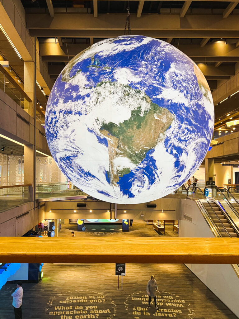 Huge world globe at Museum of Science, Boston