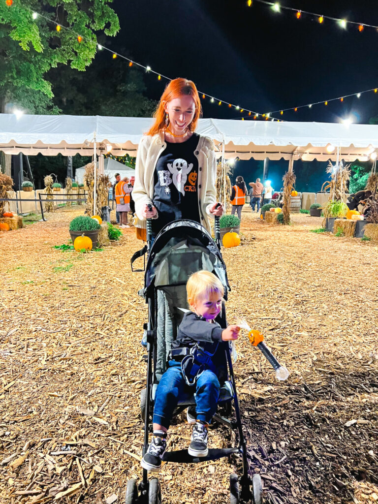 Mom and son at Great Jack o Lantern Blaze