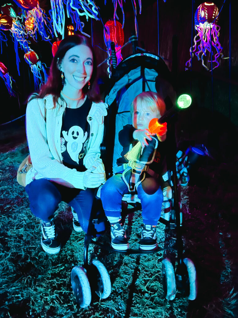 Mom and son at Great Jack o Lantern Blaze